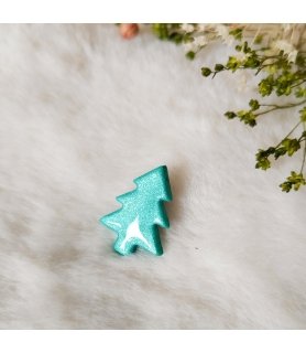 Broche "Sapin" vert perlé