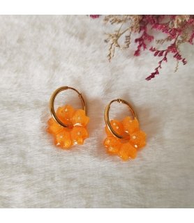 Créoles interchangeable colorées orange